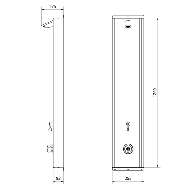 Duschpanel Rot med handdusch